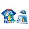 Children's Quick-Dry UPF Sun Protection Swim Set: Boys' Short-Sleeved Swimsuit and Baby Diving/Surfing Suit