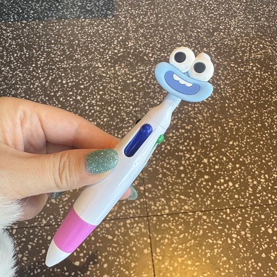 4-in-1 Cartoon Ballpoint Pen Cute Big Mouth Gel Pen with Multi-Color Ink Fun Writing Tool for Students Journaling