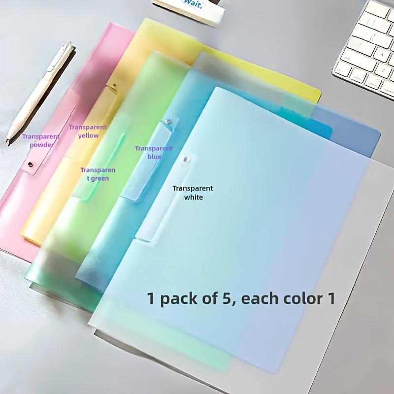 5/10Pcs Plastic Folder with Mid-Side Swing Clip Report Folder Front Presentation Folders for A4 Paper Business Documents Resume