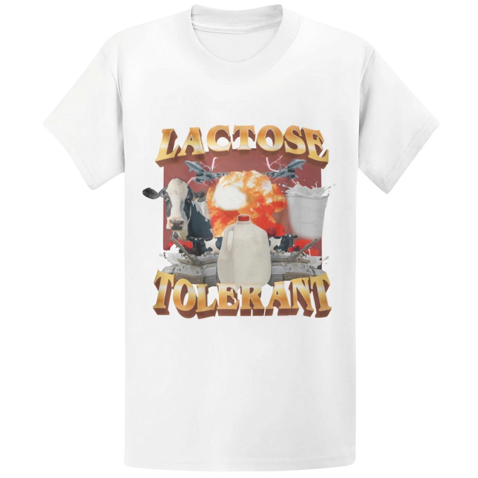 Gildan 5000 Lactose Tolerant Milk T-Shirt Funny Y2K Meme Tee XL
