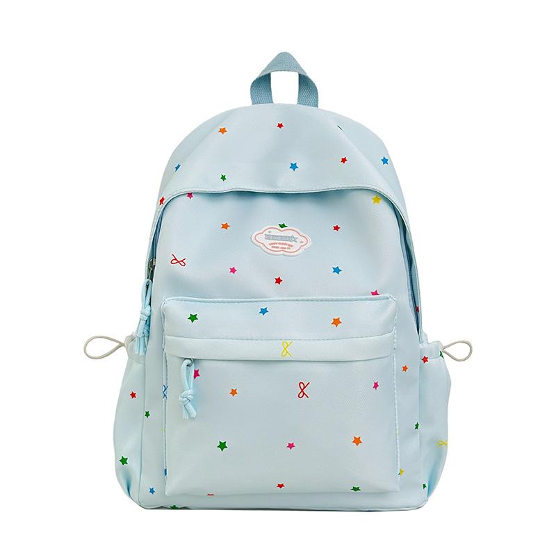 Schoolbag Japanese Ins style student backpack polka dot star floral decorative backpack large capacity travel student schoolbag