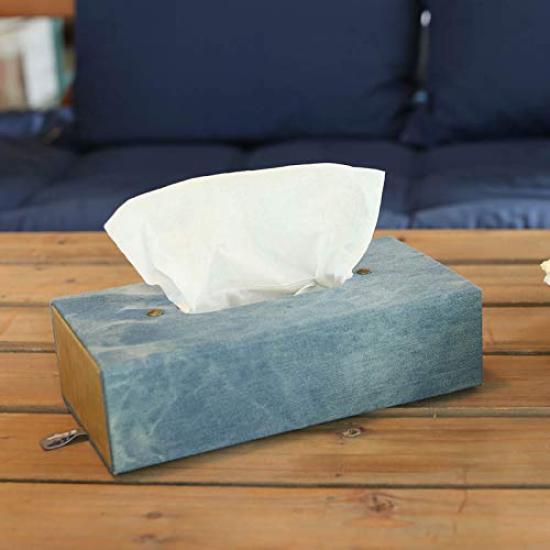 Dulton Foldable Tissue Box Light Denim Cover Height 77 X Width 260 X Depth 140mm FOLDABLE TISSUE BOX LIGHT DENIM H20-0155LDM