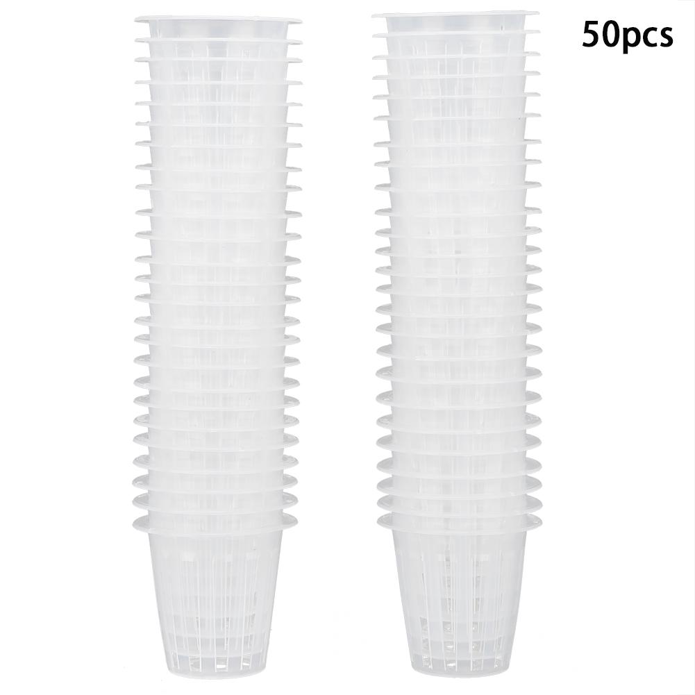 50Pcs Hydroponics Soilless Plant Flower Growing Basket Mesh Pot Net for Greenhouse