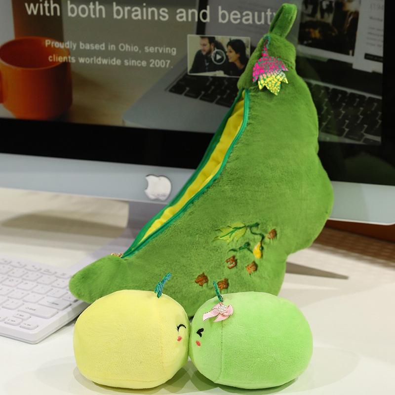 Simulation and Creative Edamame Doll Cute Caterpillar Baby Plush Toy Pod Doll Pendant Gift Girl