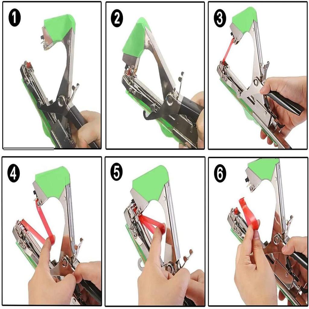 Plant Tying Machine Hovico Garden Plant Tool with 10 Rolls Tape and a Box of Staples Set for Vineyard