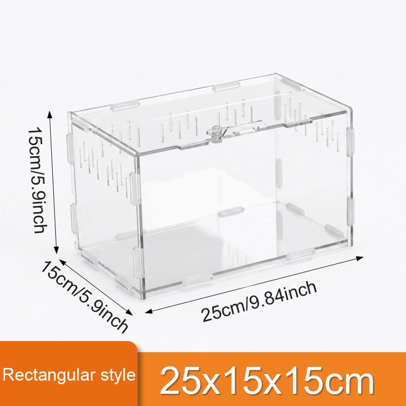 Acrylic Transparent Reptile Terrarium Breeding Box Turtle Cage Nano Arboreal Tarantula Enclosure Dearded Dragon Reptiles Habitat