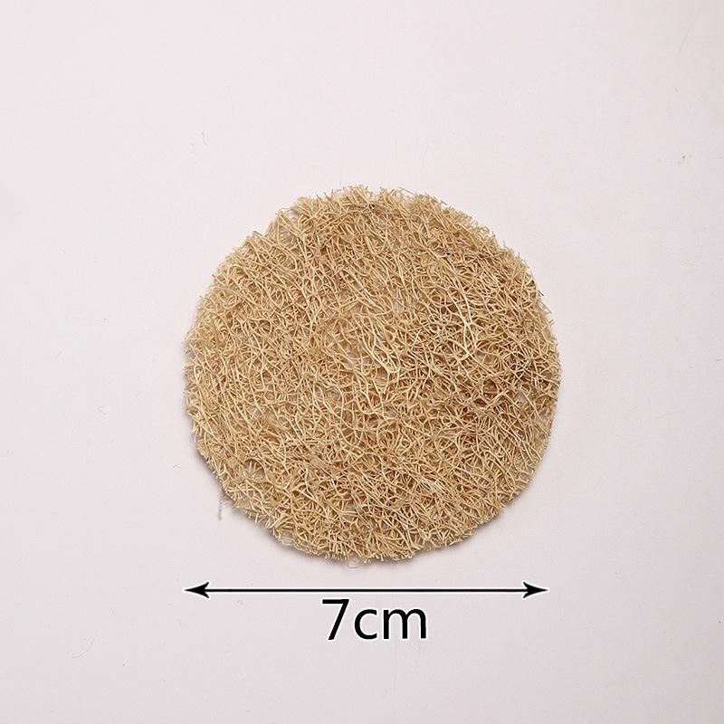 Loofah Coaster Teapot Tea Support Kettle Mat, Heat-Resistant Mat, Purple Clay Teapot Mat, Non-slip Mat, Tea Ceremony Tea Set Accessories (as the picture,loofah coaster diameter 7cm)