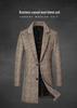 Yi Zhi Fan Men's Plaid Wool Coat - Mid-Length, Thickened Suit Collar Windbreaker