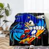 Custom Name Sonic Theme Printed Blanket - Perfect for Couch, Bed, Travel & Outdoor Use | Machine Washable, Cozy & Durable.