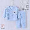 Baby Cotton Sleeveless Romper Set With Animal Pattern For Newborns