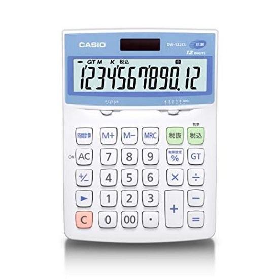 Casio Antibacterial Calculator Desk Type 12 Digits DW-122CL-N