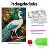 Elegant Peacock Pearl Kit 5D DIY Round Rhinestone Art for Adults Relaxing Handmade Wall Decor National Day Gift Frameless