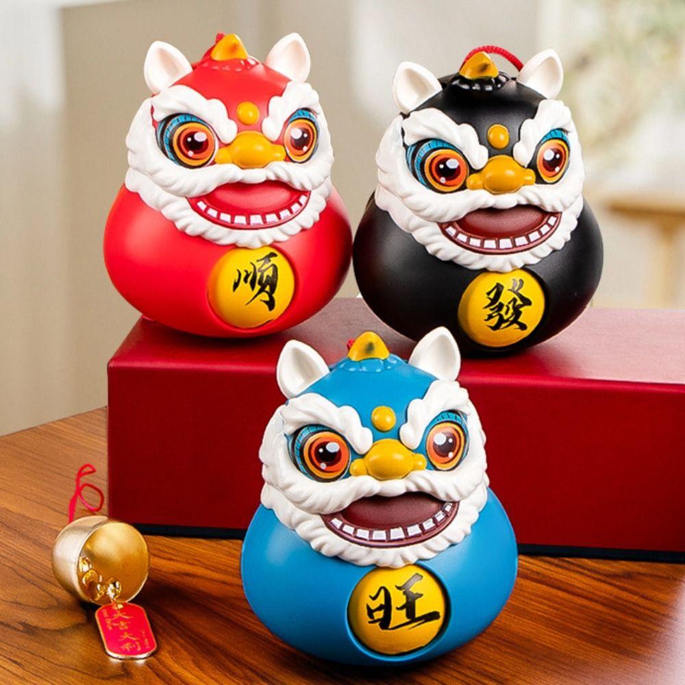 Plastics Lion Dance Bell Decoration With Keychain Car Rearview Mirror Pendant  Kid Girl Boy