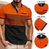 Ins Summer Polo Shirt Men's Print Striped Polo Shirt Short Sleeve T-shirt Business Casual Geometric Print