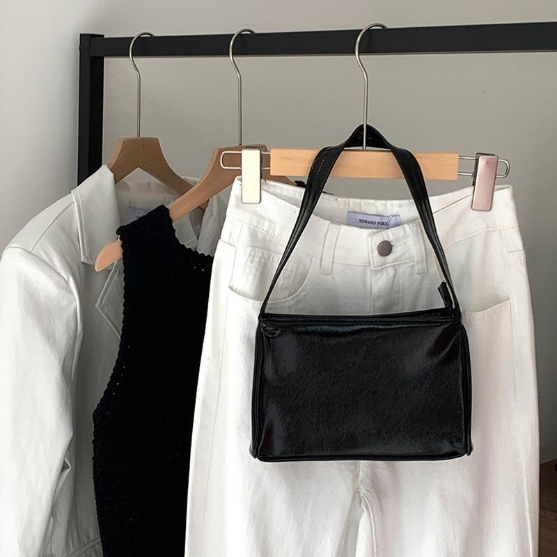 Niche Design Silver Armpit Bag Fashionable Commuter Versatile Soft Leather Fashionable Portable Shoulder Bag