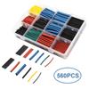 560pcs 2:1 H-eat Shrink Tubing Assortment Kit Electric Insulation W-rap Cable Sleeve with Storage