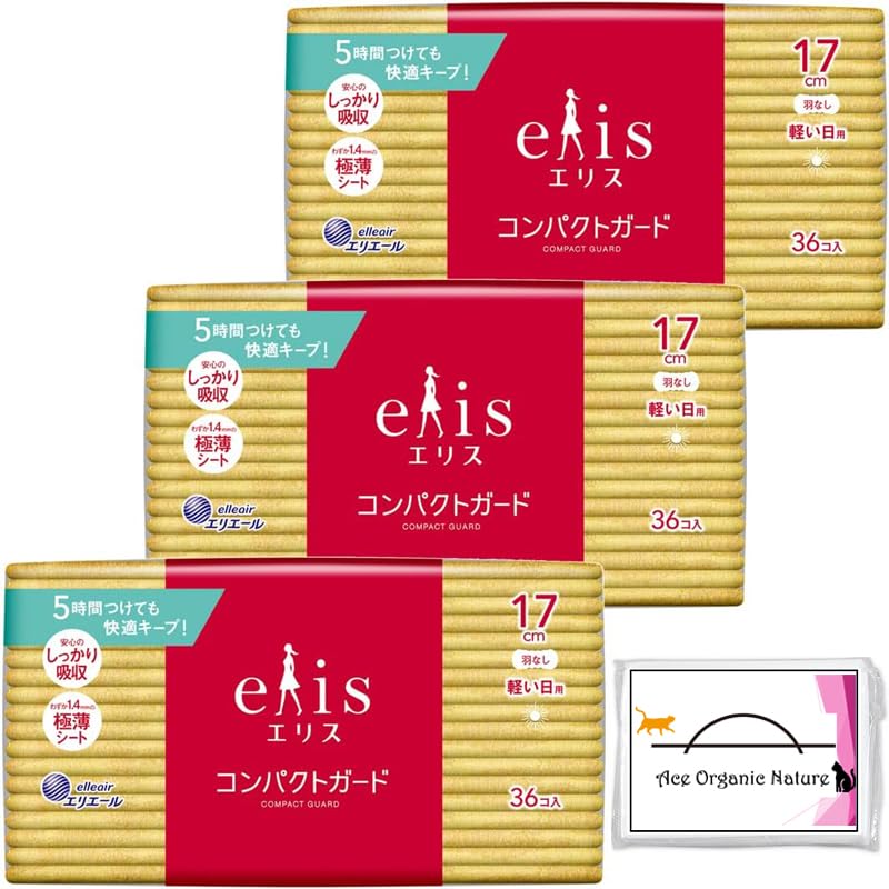 

[Bulk purchase] Eris compact guard light daily use 170 No wings 17cm 36 pieces x 3 pieces set (total 108 pieces) Comes with special tissue