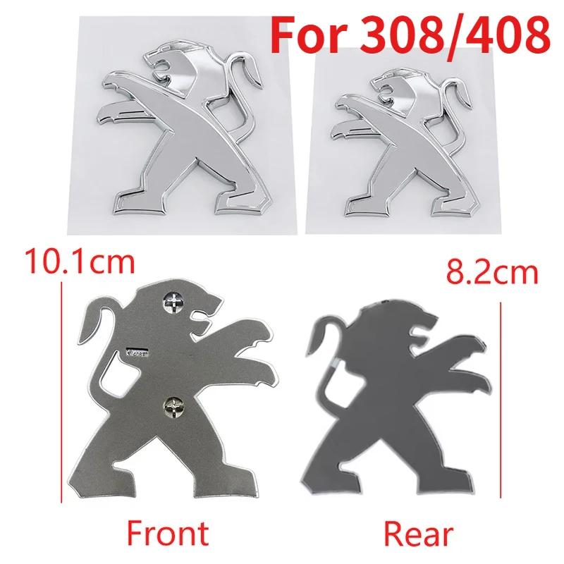 Black Car Front Grille Logo Emblem Auto Rear Trunk y Badge Cover for Peugeot 308 408 Stickers Modified Accessories