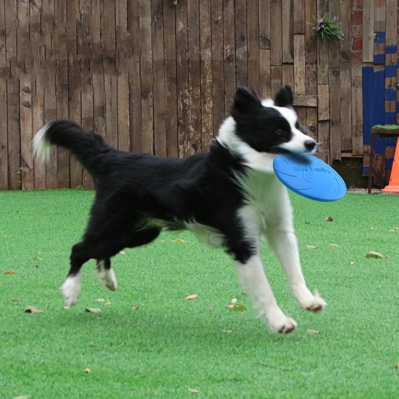 Silicone Flying Disc Toy Interactive Flying Saucer for Dogs Cats Chew Resistant Dog Frisbee Puppy Training Fun Outdoor Pet Game