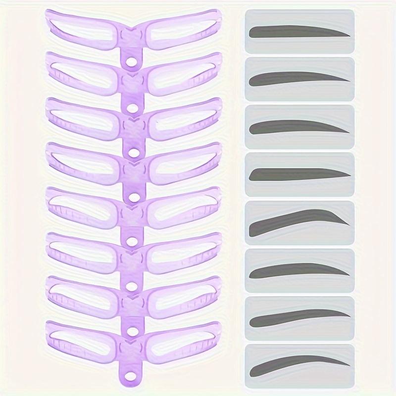 8 st 8 Stilar Återanvändbart Ögonbrynsmall-kit med Handtag - Enkel Ögonbrynsformning Och Mall