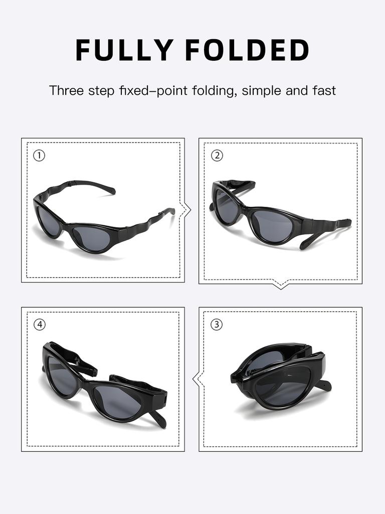 Nuovi Occhiali da Sole Pieghevoli Occhiali da Sole Protezione UV Occhiali da Sole alla Moda Occhio di Gatto da Esterno Parasole Occhiali da Sole da Donna Occhiali da Sole da Uomo