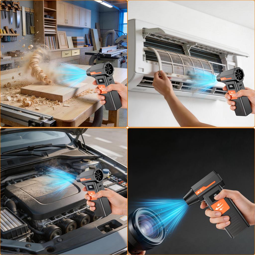Car Violent Fan Turbo Blower With Outlet Nozzles Blow Snow Jet Fan Blow And Suction 2 In 1 110000RPM Electric Air Duster Cleaning Blowing Tool