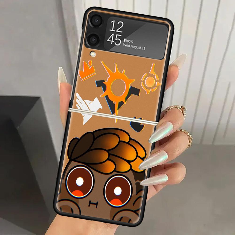 Game Valorant Cute Hard PC Phone Case For Samsung Galaxy Z Flip 7 6 5 4 3 Black ZFlip7 ZFlip6 Flip5 Flip4 Flip3 5G Print Cover G