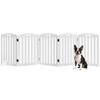 Freestanding Dog Gate with Support Feet, for Door Frames, Hallway, Stairs, 258 X 30 X 61 Cm, White