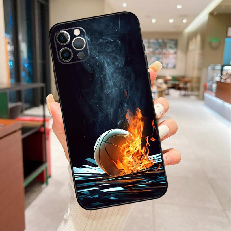 

Basketball On Fire Phone Case For iPhone 17 Air 16 15 13 11 12 14 Pro Max mini 15 16 Plus 16e Protective Cover iPhone 13 mini