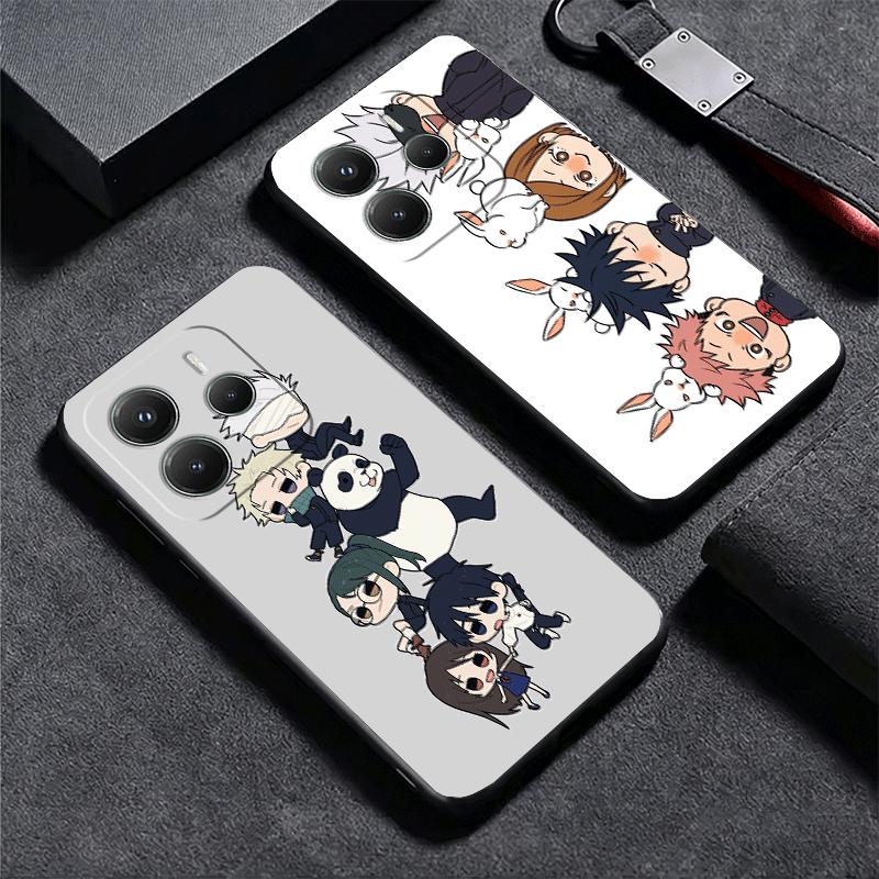 Cartoon Cute JUJUSU Anime Soft Phone Case for Xiaomi Redmi Note 12 13 14 15 Pro Plus 11 12S 11S 11T 10 4G Black Cover Back Shell