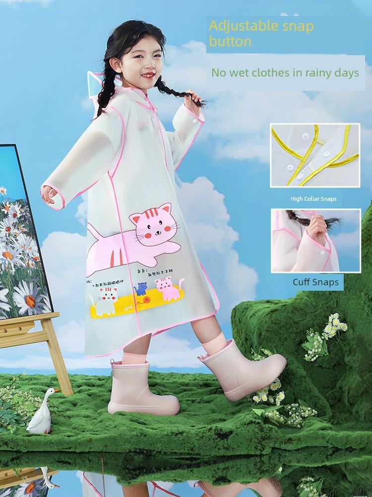 Kids Raincoat 2024 Boy Little Child Body Waterproof Girl Baby Kindergarten School Elementary School Students Poncho