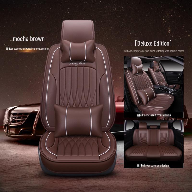 Universal Leather Car Seat Cover Set for Suzuki Tianyu SX4 Hatchback - Full Coverage, Four Seasons Use
