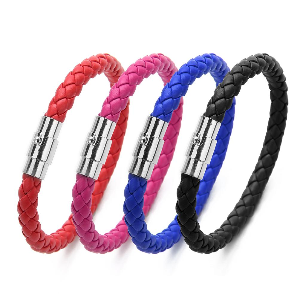 1pc Fashion Design PU Leather Cord Bracelet 19/21cm Copper Magnetic Clasp Bracelet For Men Women Valentine's Day Jewelry Gifts