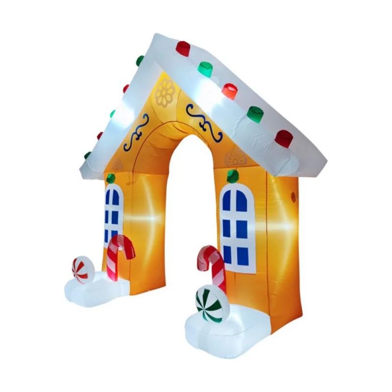 Inflatable Toys Christmas Decorations Gingerbread Man Snowman Arch Built-in LED Lights Model Party Xmas Holiday Decor Ornaments