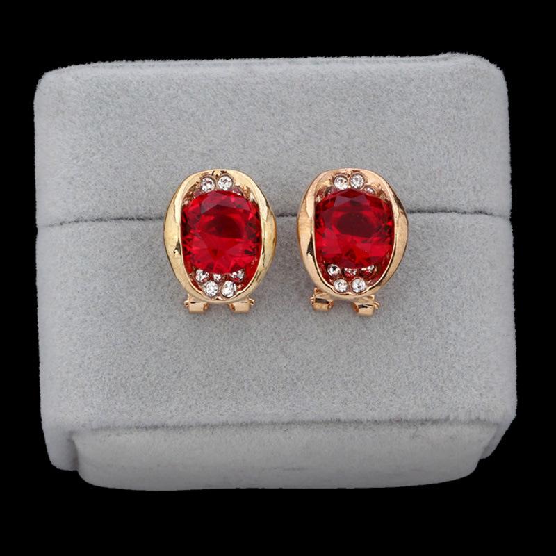 

Корейські Модні Сережки Аметистові Юаньбао для Жінок червоний