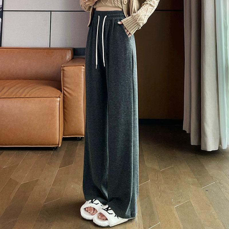Petite 150cm Soft Velvet Casual Sports Pants - Slimming, Flesh-Covering, Height-Enhancing, Floor-Length, Autumn/Winter XS