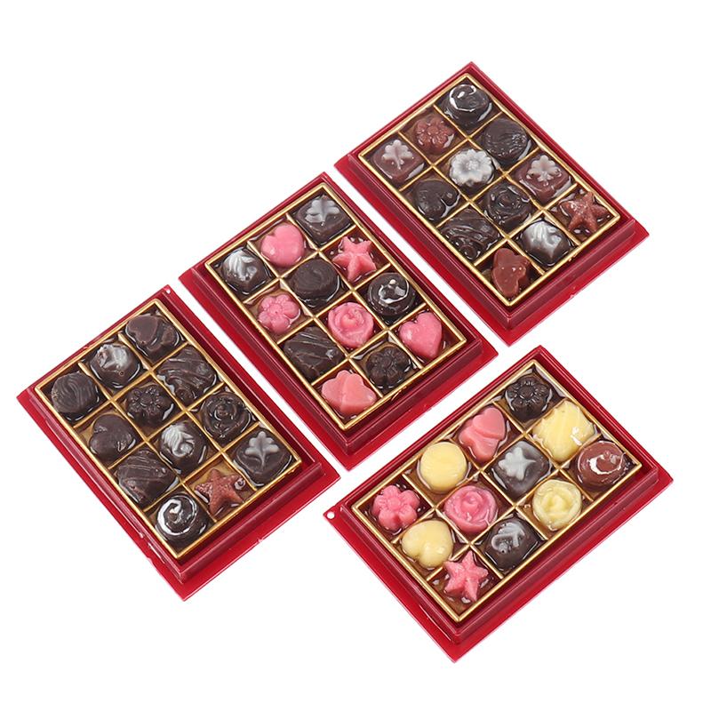 Dollhouse Chocolate Gift Box Toy Model Miniature Props Simulation Toy