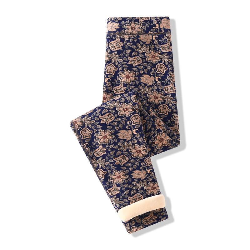 LangSha Women's High-Waist Printed Winter Thermal Leggings