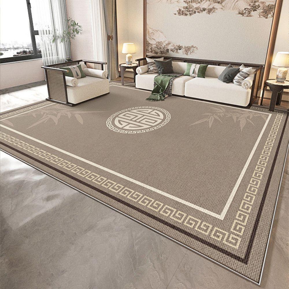 Luxury-lite New Chinese-style Plush Carpet for Tea Table, Waterproof, Stain-resistant and Easy to Clean, Bedroom Floor Mat