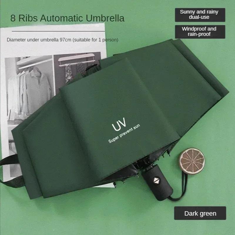 

Mini Folding Automatic Umbrellas Anti UV Rain Sun Umbrella Fashion Portable Windproof Light Women Men Children Parasol Umbrellas metal-fiber composite&8K