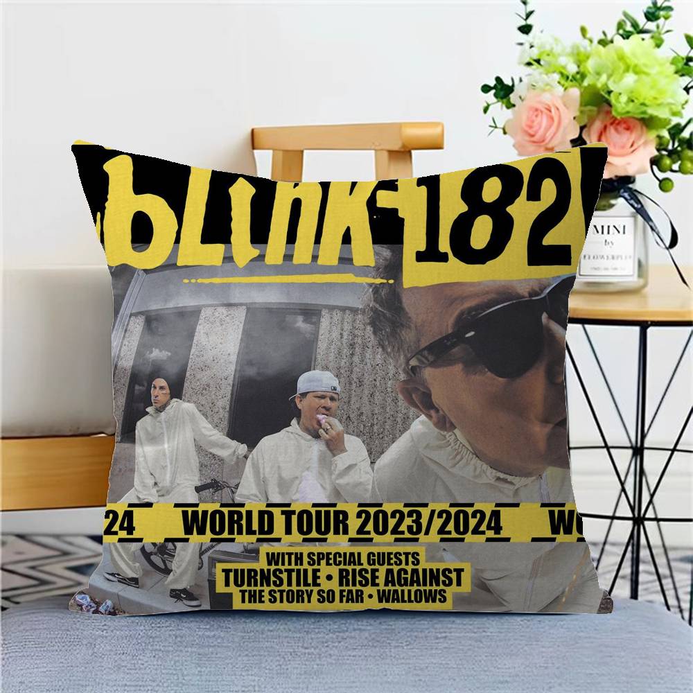 

B-Blink 182 Rock Band Personalized Pillow Cover Kids Bedroom Wild Party Decor Pillowcase kid Birthday shower Gift 12x12Inch