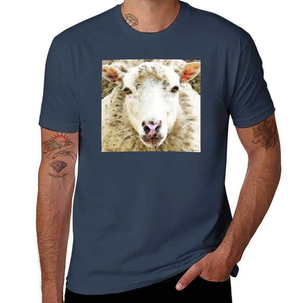 Sheep Art White Sheep Tshirt Big And Tall Gym Tshirt