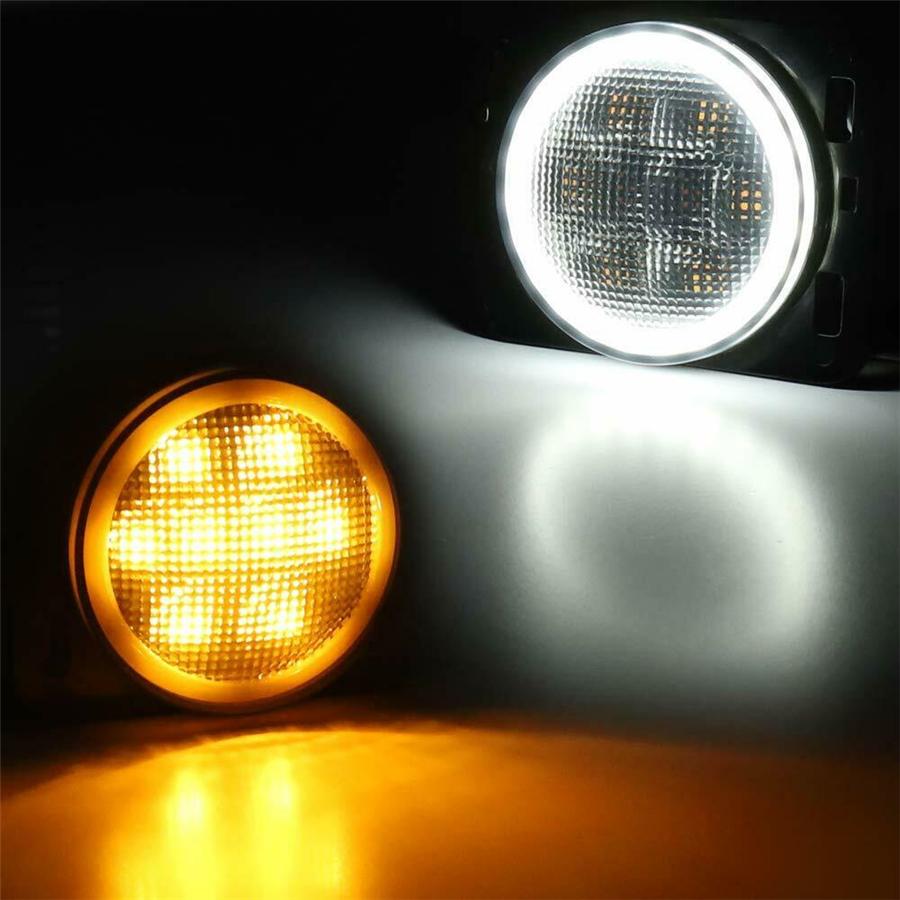 2pcs Front Fender Side Marker Led Light Angel Eye For Jeep Wrangler JK 2007-2017
