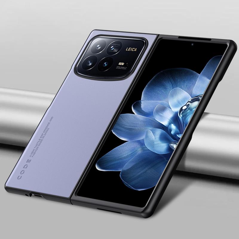 Plain PU Leather Case for Xiaomi Mix Fold 4 Matte Silicone Bumper Shockproof Camera Protection Back Cover for Xiaomi Mi Mix Fold 4 Fold4