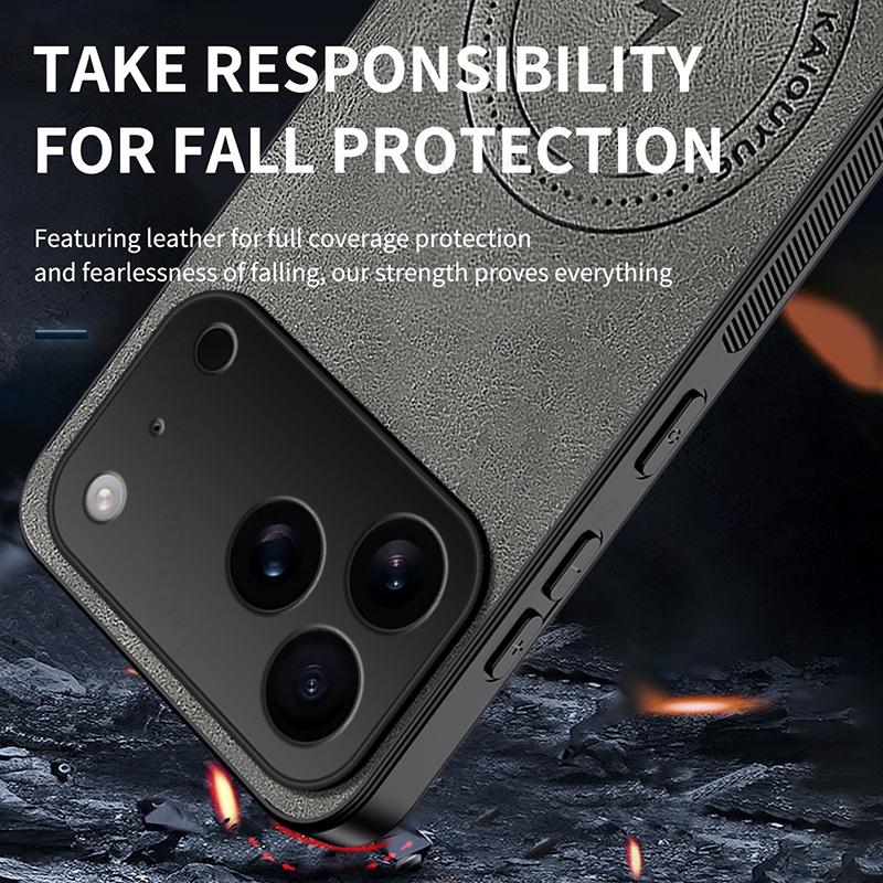 Skin Feel Leather Soft Silicone Phone Case For iPhone 17 Pro Max For Magsafe Wireless Charging Shockproof Cover For Apple 17 Air