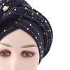 Shiny Lady African Headtie Skin-friendly Rhinestone Knot African Headwrap for Daily Life
