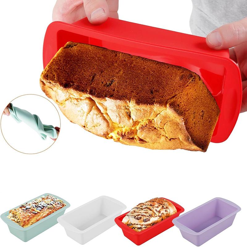 4Pcs Silicone Bread Mold Set Nonstick Loaf Tin Bakeware Cake Pastry Bread Baking Mold Bread Pan Baking Tray Loaf Pan Baking Tool