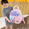 Kids Backpack Preschool Kindergarten Lightweight Dual-Shoulder Bag With Air-Padded Straps Breathable Nylon Cute Cartoon