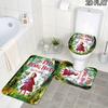 3pcs Revolting Rhymes Pattern Flannel Nonslip Absorbent Washable Decorative Bathroom Home Toilet Seat Cover Mat