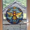 Retro Colorful Hummingbird Iris Window Glass Electrostatic Sticker Detachable Decorative Film Home Decoration